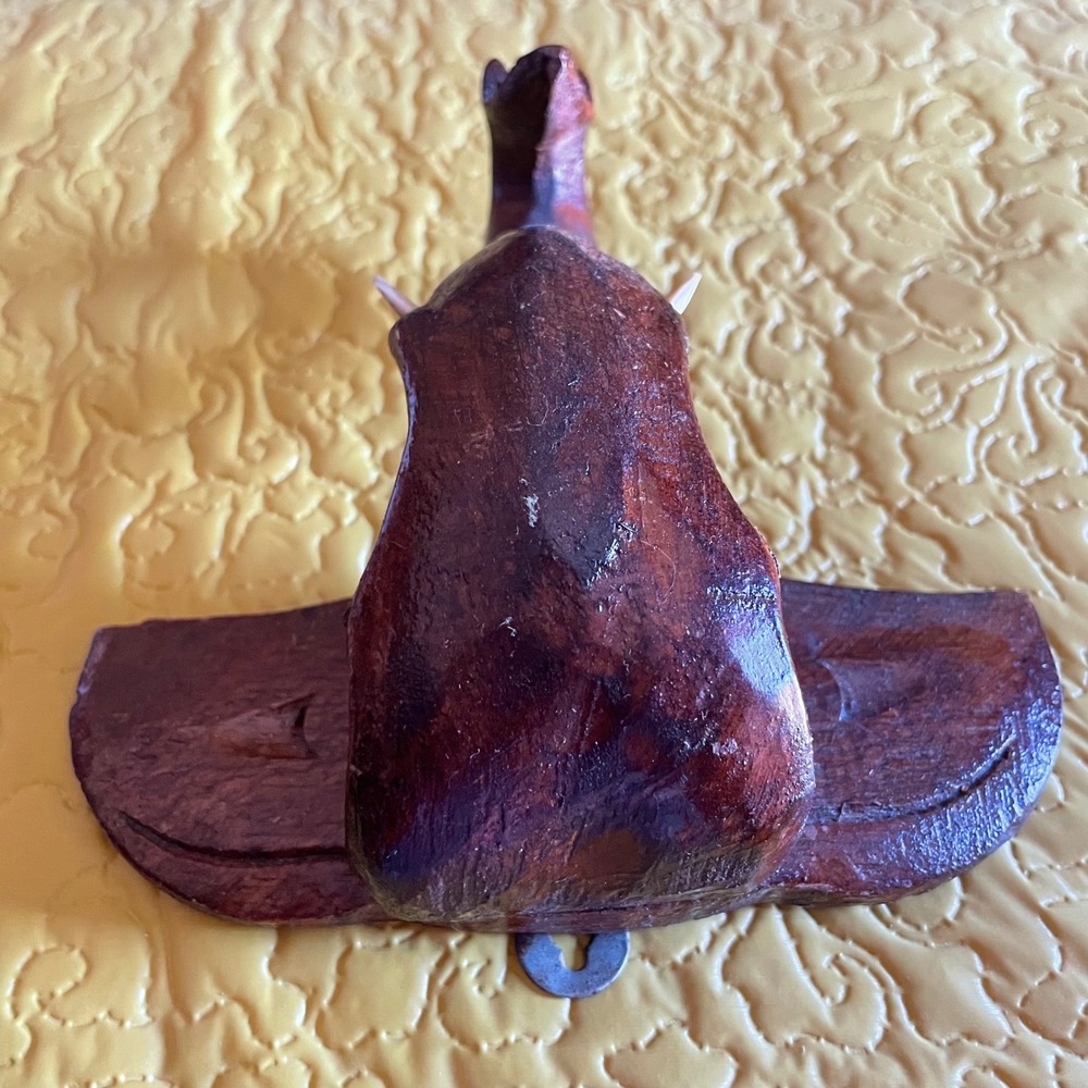 Konark hand carved vintage wood Elephant head tusk Wall Hanging India  Decor Art - Picture 3 of 10
